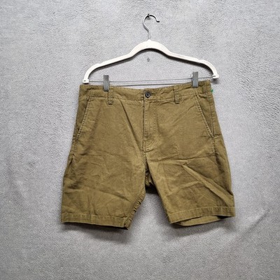 Outerknown Men Shorts 30 Olive Cotton Hemp Organic Cargo Button 7'' Inseam