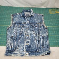 LEVI  S STRAUSS 57516-0209 Light Acid Wash Denim Vest 80s size L