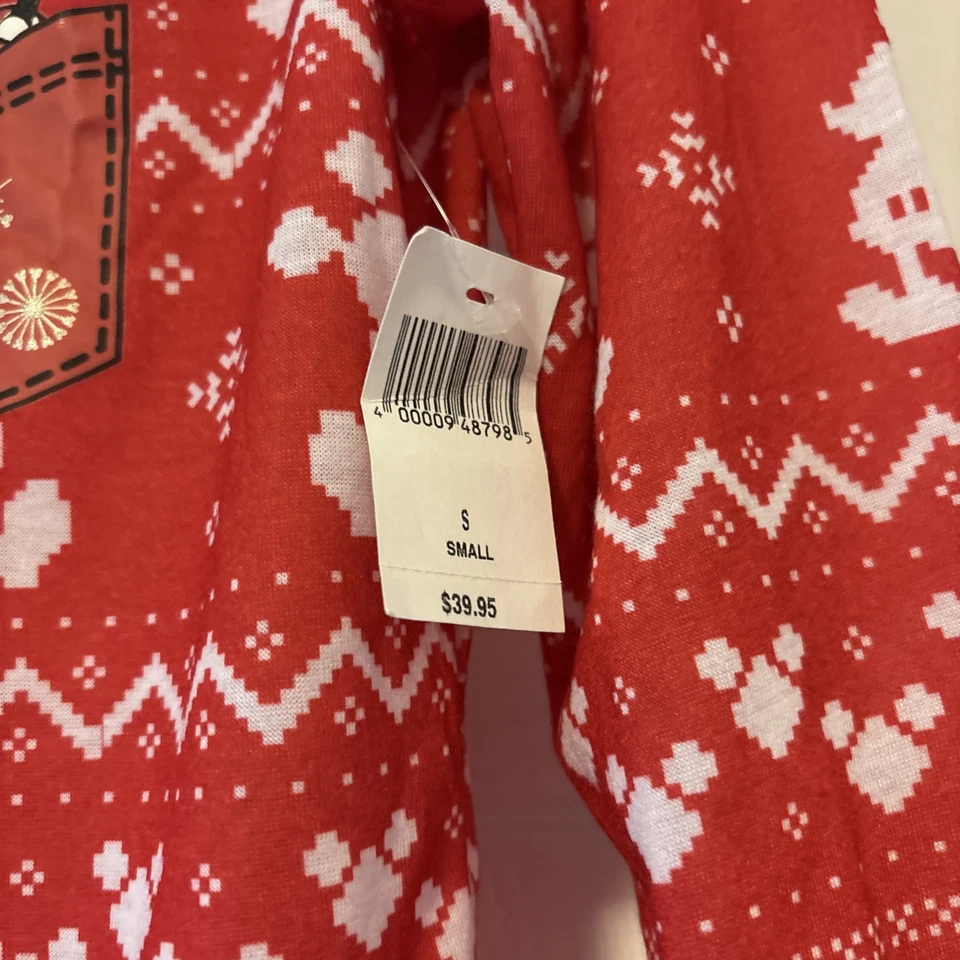 Disney Mickey Minnie Mouse Rojo Blanco Vacaciones Fiesta de Navidad Camisa Volantes Dobladillo Pequeña Foto 3 de 4