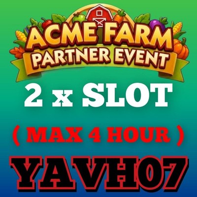2 x Full Carry Rush Slot (max. 4 Stunden) :- Mono_Poly_Go ACME FARM Partner EVENT