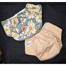 Nora's Nursery Cloth Diaper Cover Floral Peach Snaps One Size