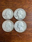 $1 face value Lot of 4 WASHINGTON 90% SILVER QUARTERS - $1.00 face value