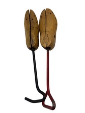 Vintage Red Head Mens No 0 Shoe Stretcher  Unmarked Womens Wood Pair USA Pair