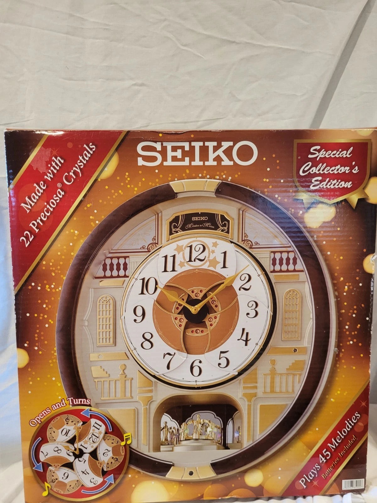 Seiko Melodies in Motion 22-Crystal Musical Wall Clock &ndash; open box