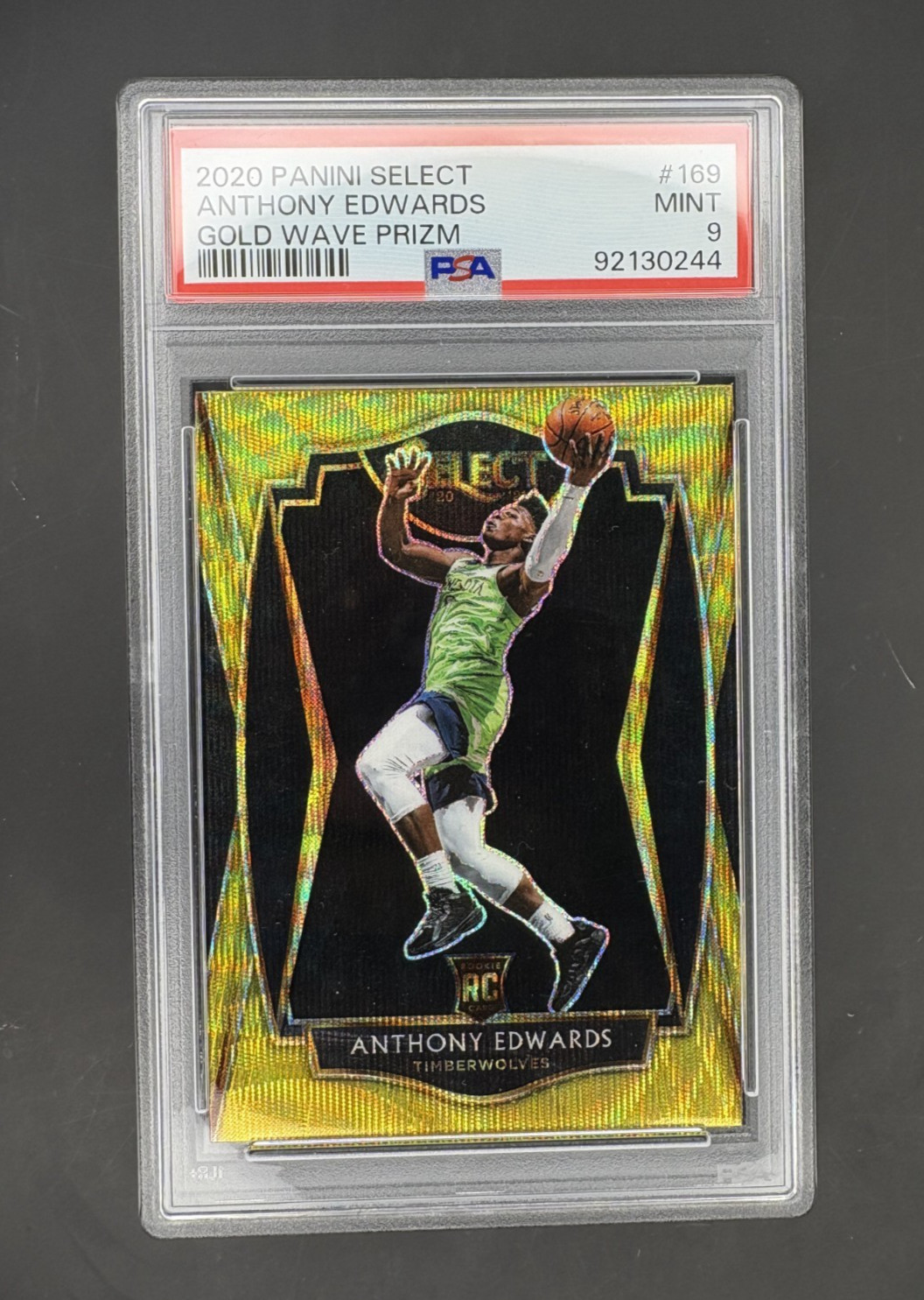 Anthony Edwards SSP Gold Wave Select Premier Level RC 2020 -21 Select Rookie