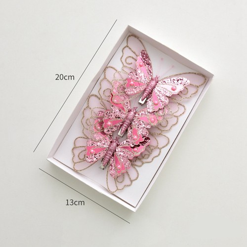 3Pcs 6Pcs Christmas Tree Butterfly Decorations Glitter Butterflies Centerpiece - Picture 8 of 24
