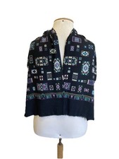 H79# Vintage ESPRIT Scarf Made In Italy Black...