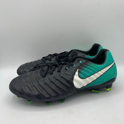 Nike Tiempo Legacy III FG Soccer Cleats Womens Size 10/Mens 8.5 Black Aqua