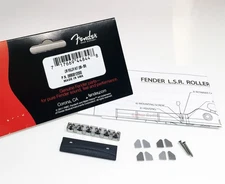 Genuine Fender LSR Roller Chrome Guitar Neck String Nut with Mounting Hardware