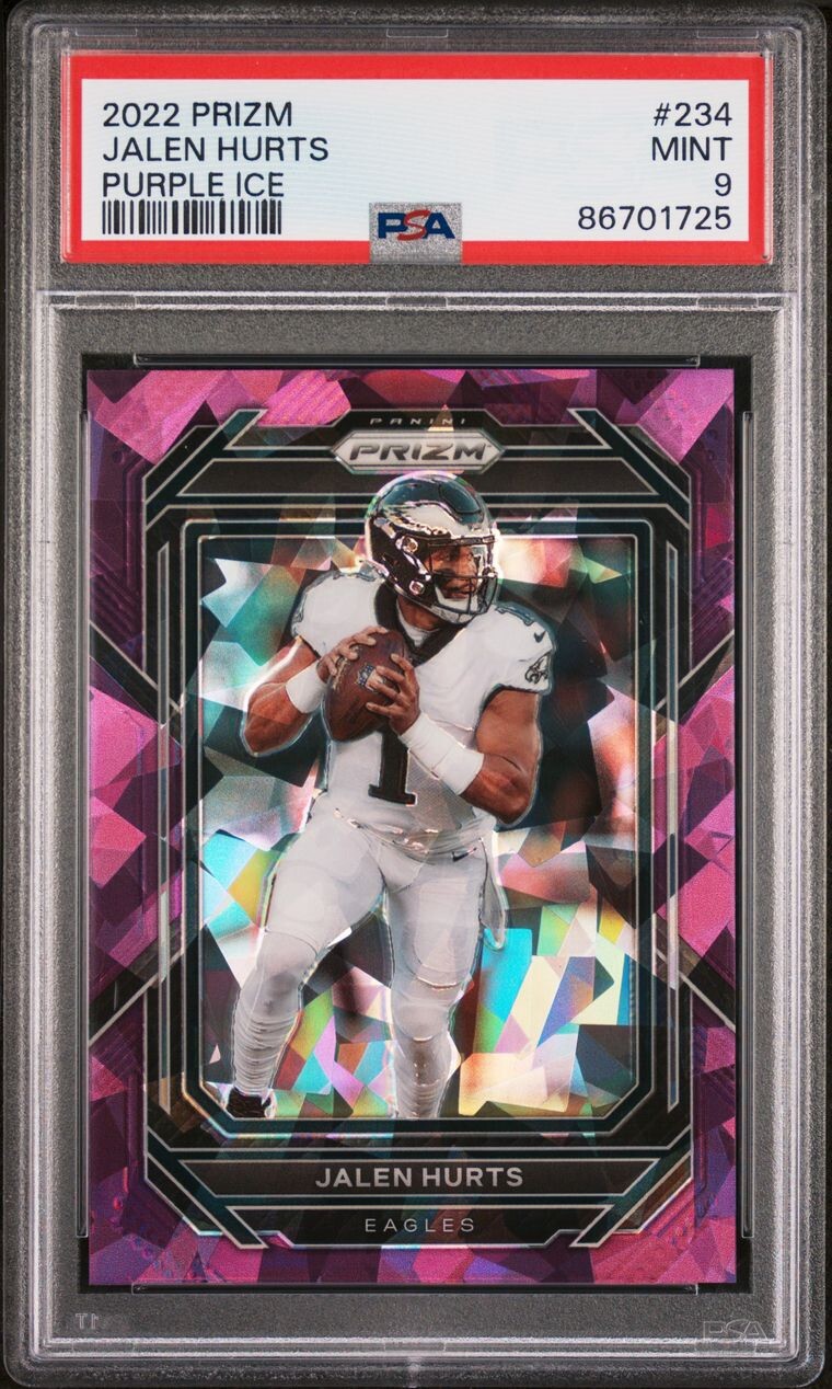 2022 Prizm Jalen Hurts #234 Purple Ice /225 PSA 9 Philadelphia Eagles