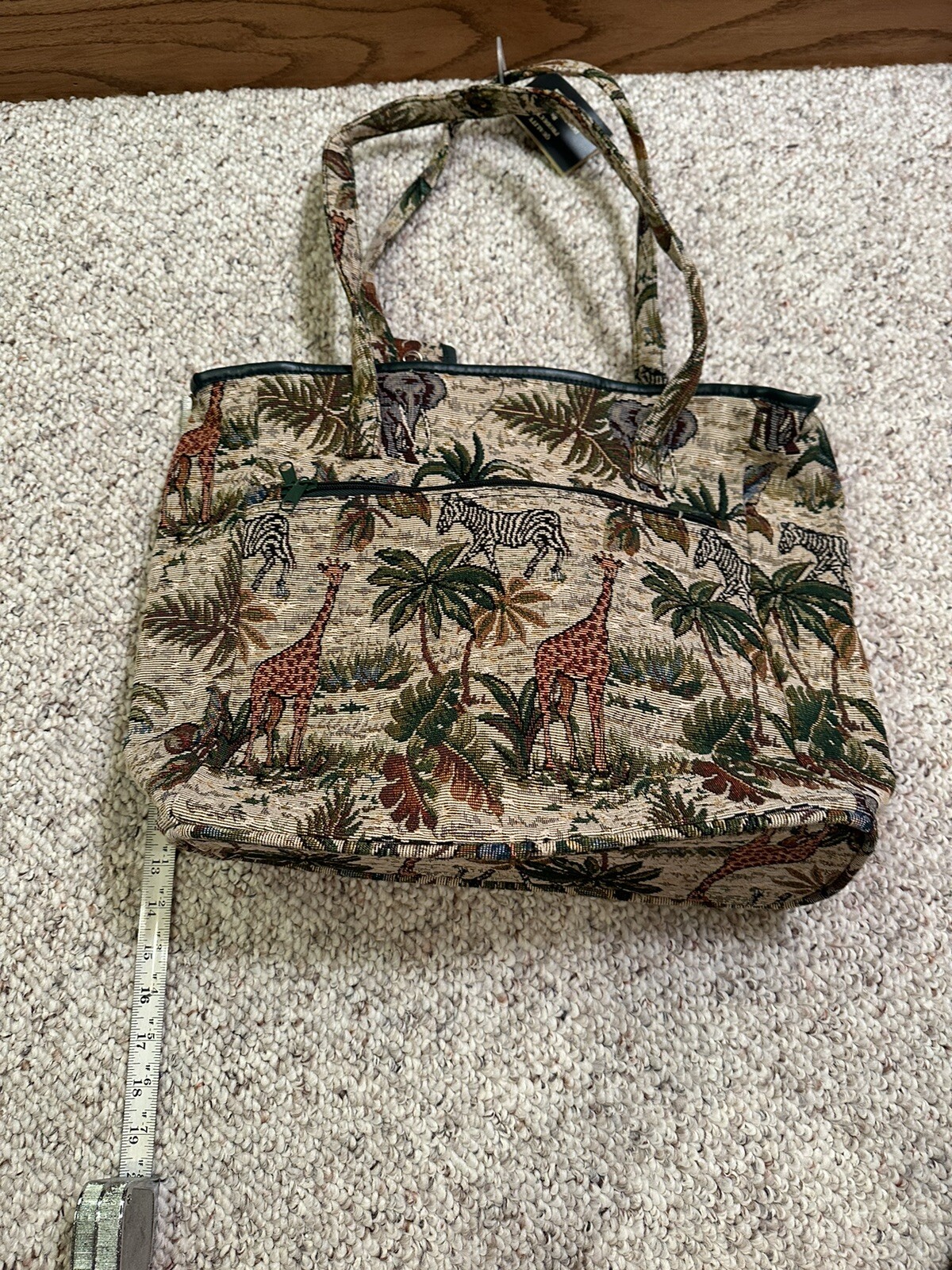 Safari Animal Print Canvas Tote Bag with Eyeglass Holder by Jade-image