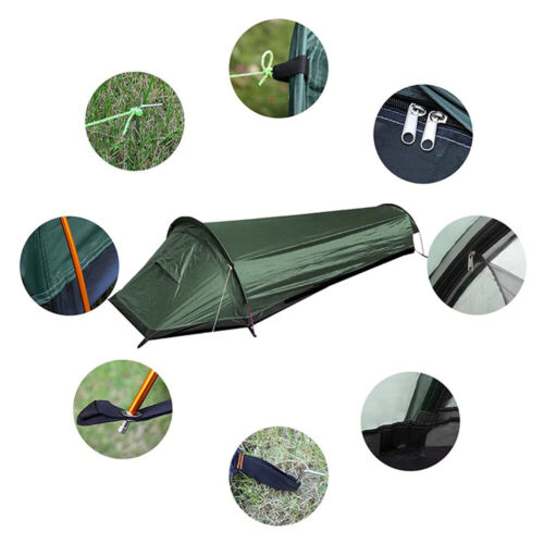 Ultralight Tent Backpacking Camping Tent Single Person Outdoor Tent Sleeping Bag - Picture 12 of 17