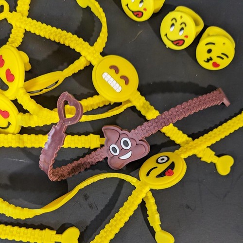 Teacher Prizes Party Favors Silicone Bracelets Emoji Bracelet Rings Erasers (36) - Picture 3 of 7