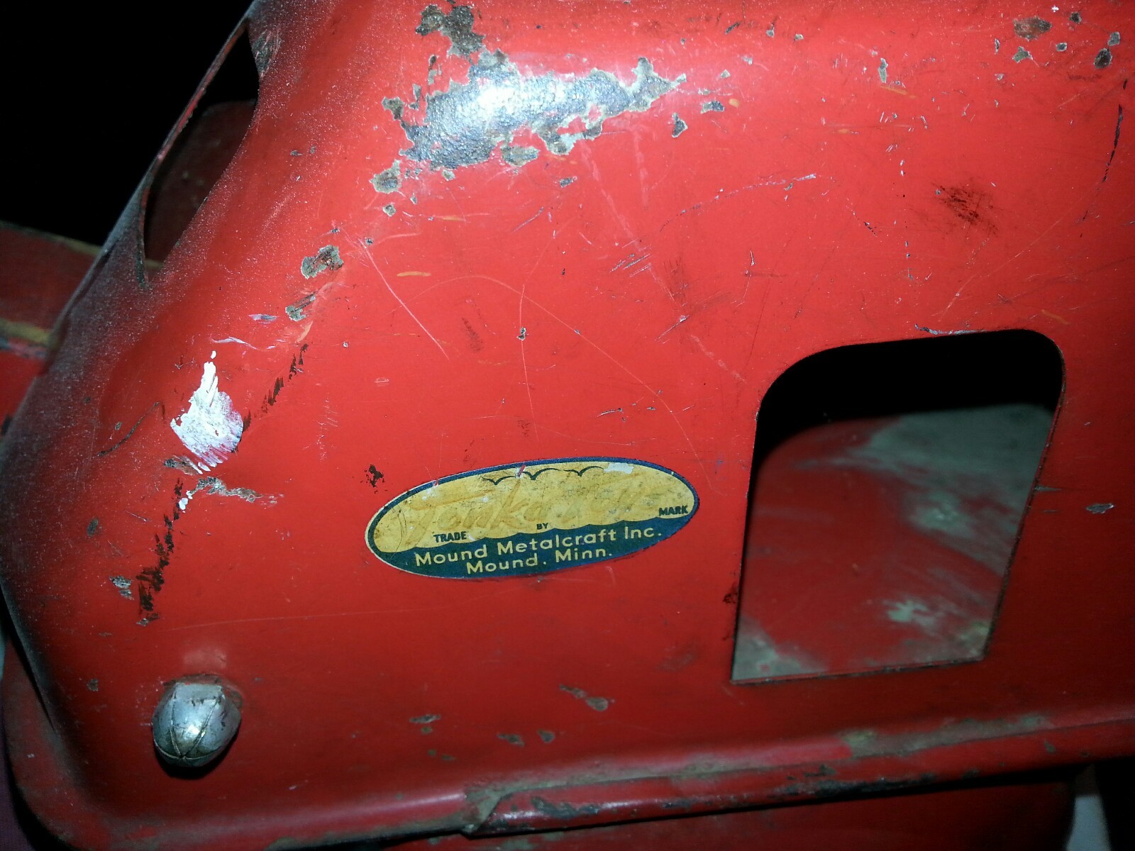 Vintage 1950s Tonka Red Steam Shovel with Original Paint and Decals Vintage 1950s Tonka Red Steam Shovel with Original Paint and Decals