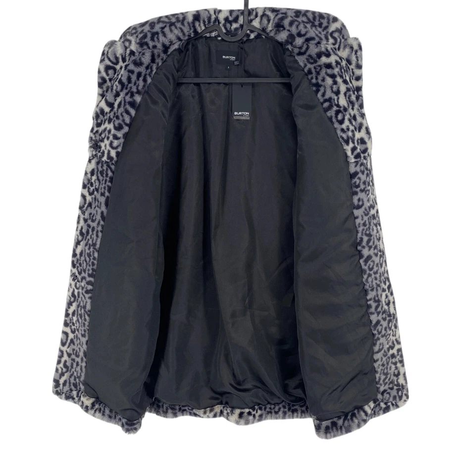 BURTON Of London Women Grey Animal Print Faux Fur Coat Jacket Size S - Image 4 of 4
