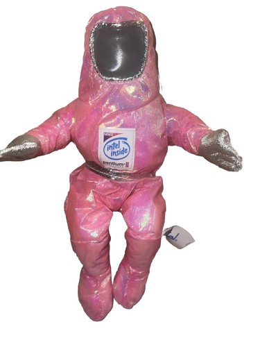 1997 Intel Pentium II BunnyPeople Pink Iridescent Beanie Figure NWT - Picture 1 of 5