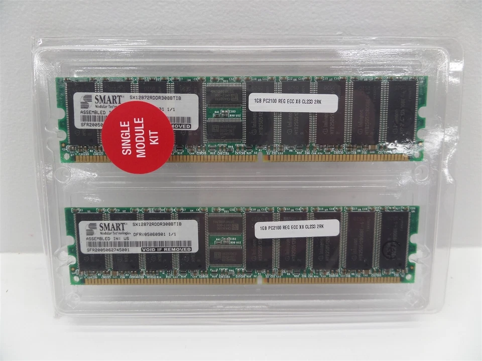 Lot of 10 - Smart Modular SX12872RDDR308BTIB 1GB PC2100 DDR-266 Server Memory - Image 2 of 4