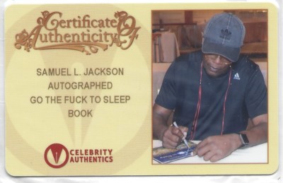 Go The F@ck To Sleep Signed by Samuel L Jackson (w/ pic of him