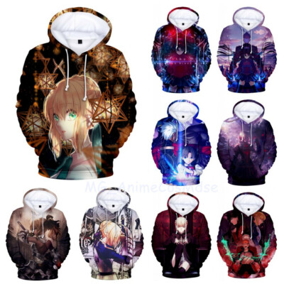 Men Women Fate Stay Night Saber Cosplay 3D Hoodie Sweatshirt Pullover Coat Tops
