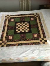 Handmade Quilted Fabric Table Topper Wall Hanging - NEW Unfinished