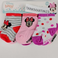 Set of 6 Disney Baby Minnie Mouse Socks Pink Purple Shower Gift Infant