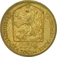 #584758 Coin, Czechoslovakia, 20 Haleru, 1974, VF(30-35), Nickel-brass, KM:74