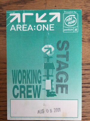 Vintage Original AREA ONE Festival 2001 Local Crew WORKING BACKSTAGE ...