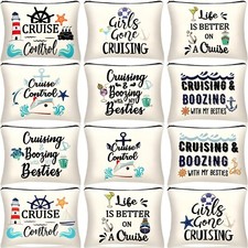 Kajaia 12 Pcs Cruise Survival Kit Cosmetic Bags Cruise Gifts Cruise Makeup Ba...