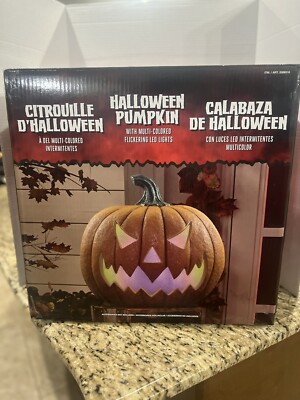 Costco Jack O Lantern Pumpkin 17 inch Figurine - Orange With Spooky Sounds