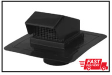 4 In. Black Plastic Roof Cap Vent Premium-quality Plastic Enhanced Durability