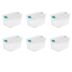 clear storage bins with latching lids