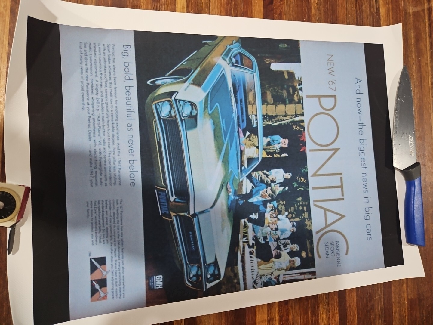 67 Pontiac Vinyl Printed Poster 600mmx430mm