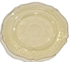 VINTAGE FEDERAL Depression Glass Plate "Patrician Spoke" Pattern Yellow 8"Dx1"H