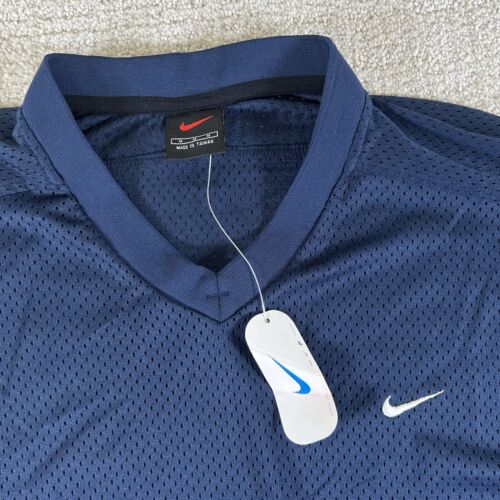NWT Vintage Y2K Nike Men’s Medium Blue Mesh Retro Jersey Shirt Black Tag