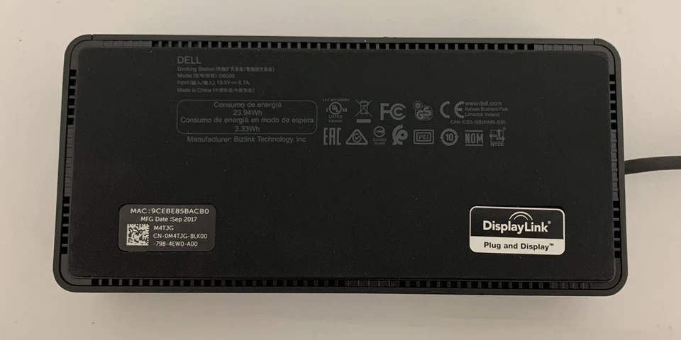 Dell D6000 USB-C 3.0 Universal 4K 5K Docking Station with 130w AC Adapter Tested - Image 4 of 4