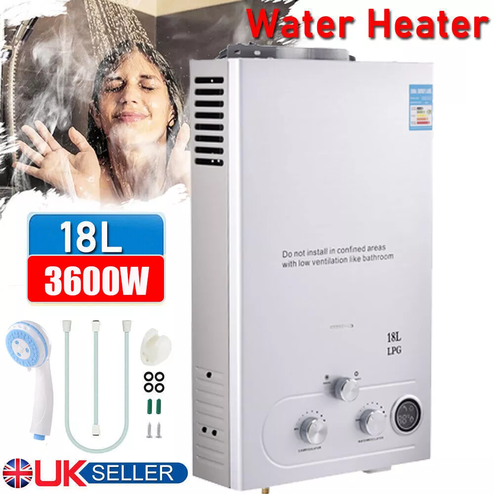 18L LPG Water Heater Propane Gas Tankless Instant Hot Boiler Home