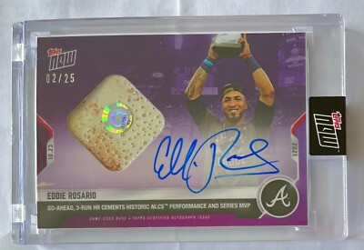 2021 MLB Topps NOW Eddie Rosario #1008AC On-Card Auto Base Relic NLCS MVP 02/25