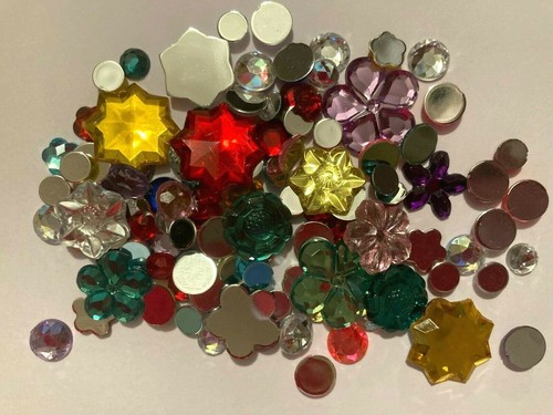 ❤ 20g - MIX - FLATBACK ACRYLIC CRYSTAL RHINESTONE GEM CABOCHON - No. 267 ❤ - Picture 2 of 3