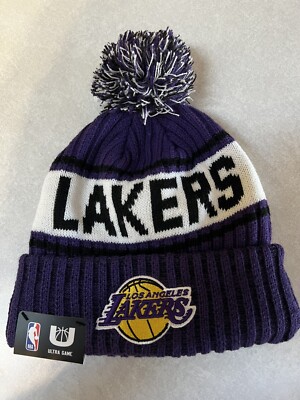LA Lakers NBA Ultra Game Pom Beanie Winter Hat NWT OS