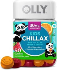 (3 pack) OLLY Kids Chillax Gummy Supplement, Magnesium, Sherbet Flavor, 50 Ct