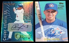 SIGNED LOT 2000 TOPPS TTA51 CESAR IZTURIS AUTO & 2002 DONRUSS ROOKIE CRUSADE #d