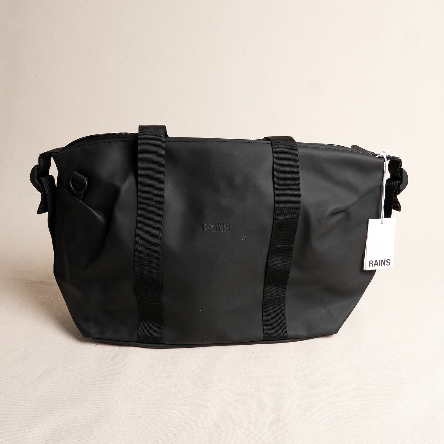 Bolso de Viaje RAINS Hilo Impermeable Negro Noche Fin de Semana - NUEVO