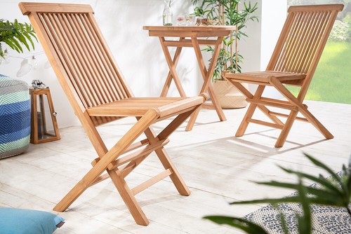Massiver GartenStuhl Empire Teak TeakHolz KlappStuhl BalkonStuhl Hochlehner - Bild 3 von 10