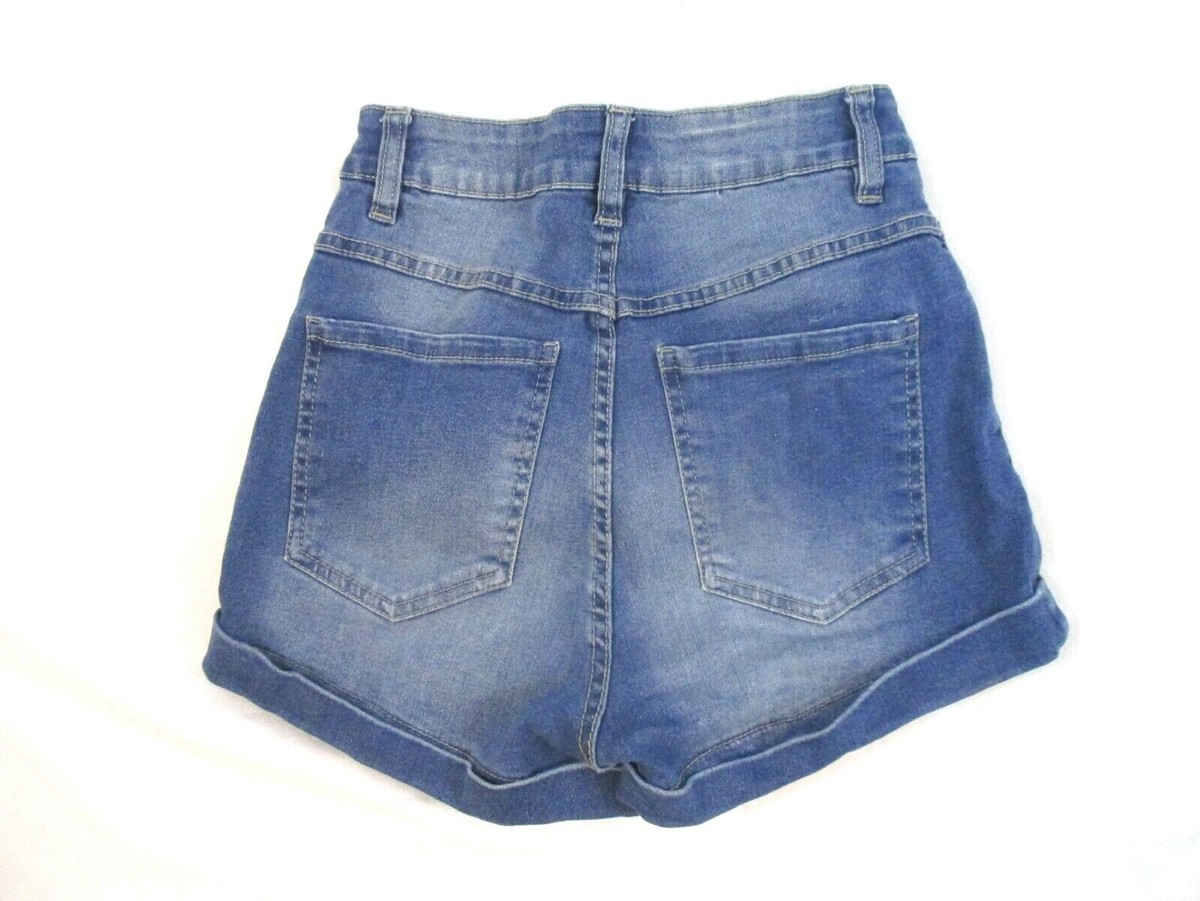 【BAON】Cochatine Denim Short Pants Cotton On High Classic Waist Shorts Sz 4 Blue Denim Jean