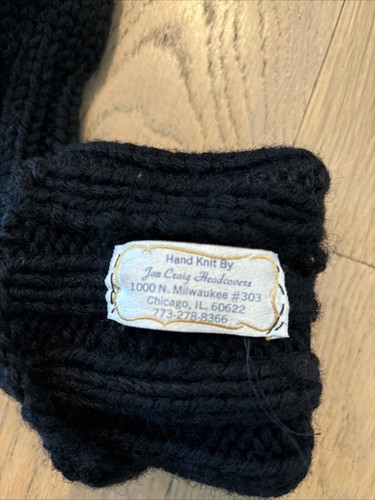Jan Craig Hand Knit Golf Club Driver Head Cover Black and Yellow 8” PomPom EUC - Picture 3 of 3