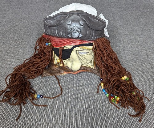Demi-masque pirate effrayant latex gros nez moustache bandana crâne costume Halloween