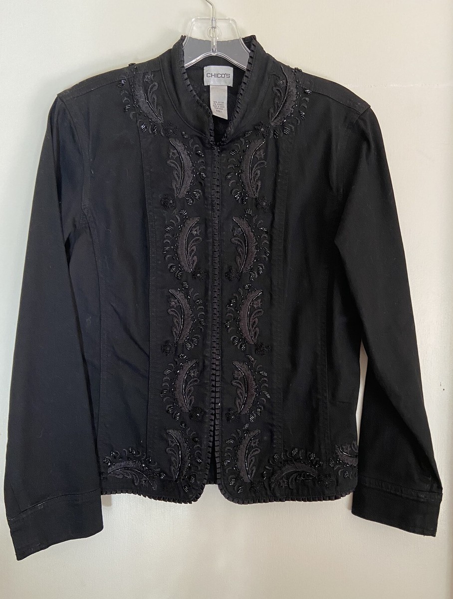 Chicos black denim jacket outlet