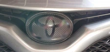 2018 AND UP C AMRY FRONT EMBLEM DECAL OVERLAY CARBON FIBER AND BLACK TOYO LOGO