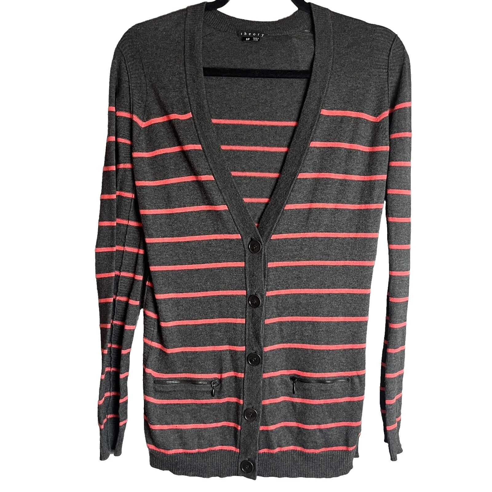 Theory Feminino Listrado de cashmere