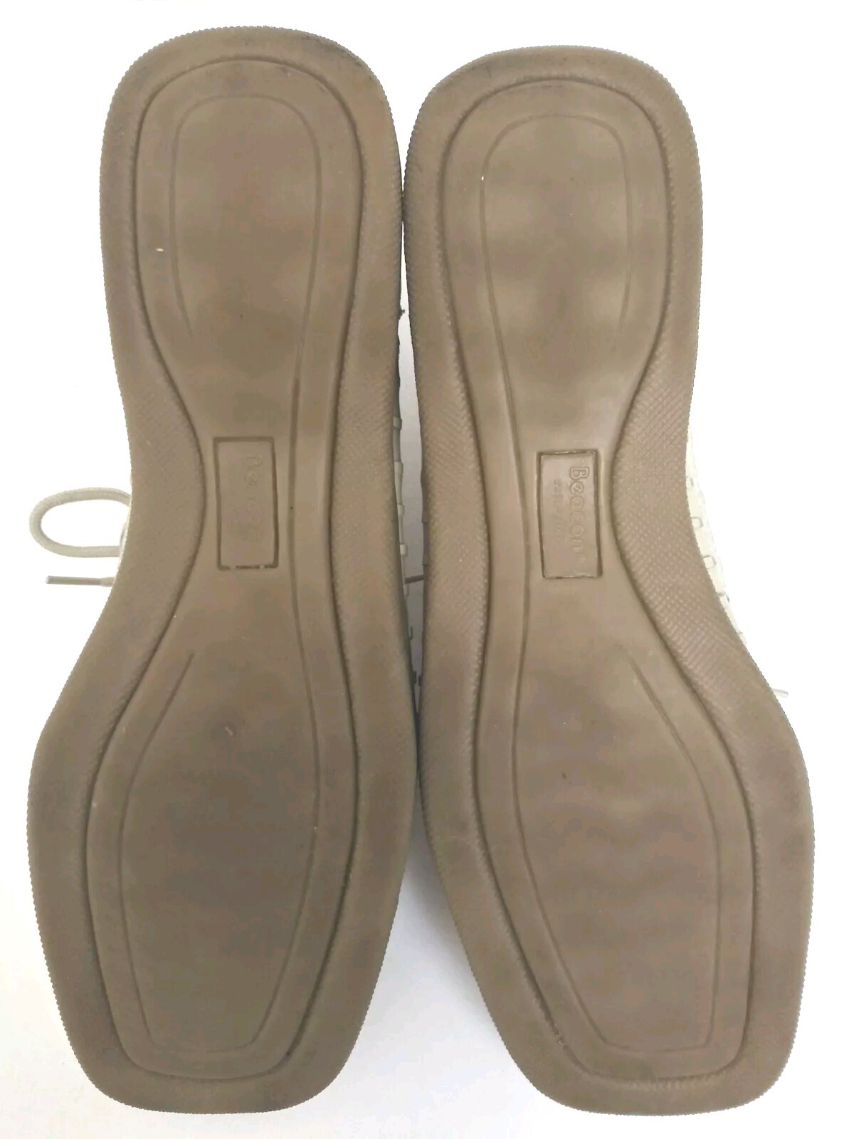 BEACON EUROFLEX Womens 8.5 M Wide White Fillagree Leather Shoes Lace up Comfort